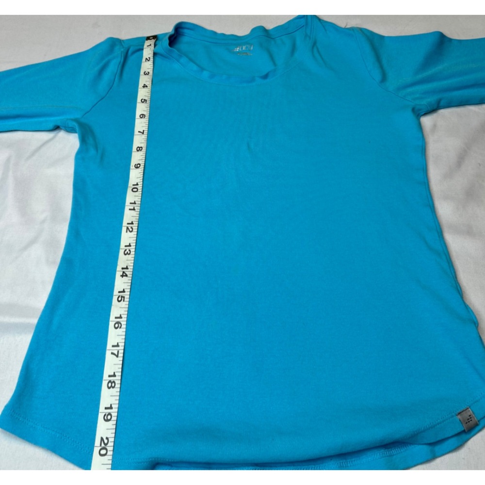 BCG Womens Turquoise Blue Long Sleeve Activewear Training Top Size S
